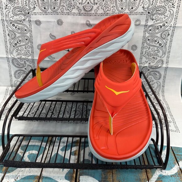 NEW Hoka One One Ora Recovery Flip Flop Sandals Mens Size 11 Bright Orange Shoes main image 6